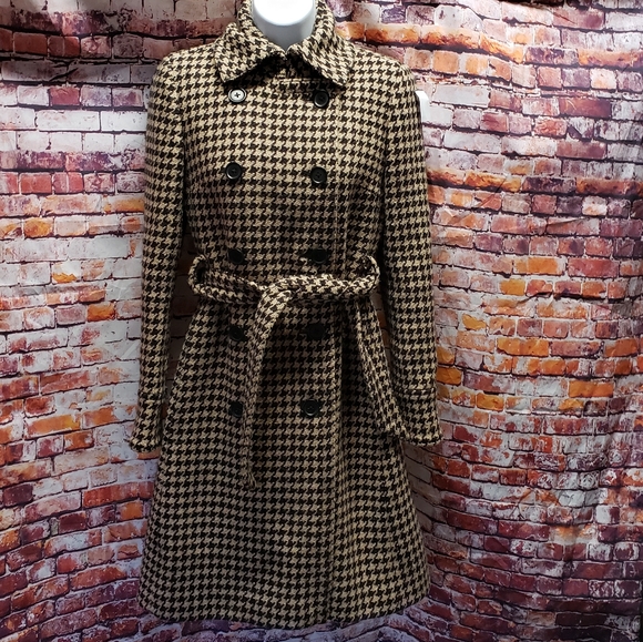 J Crew Wool Houndstooth Coat 